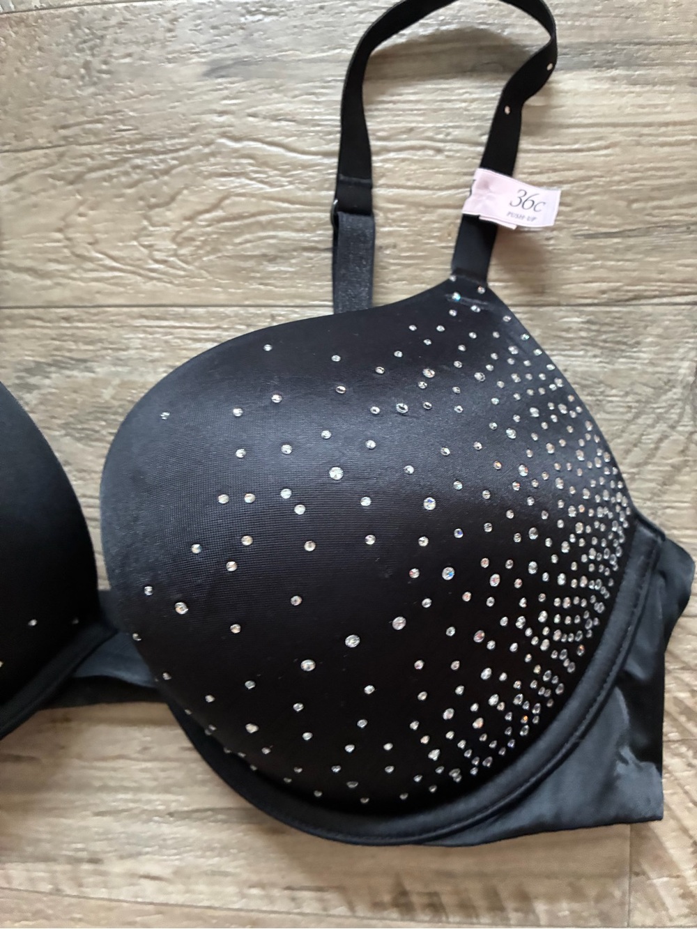 Victoria Secret Rhinestone Sparkle Bombshell Push Up Satin Bra - Picture 5 of 13